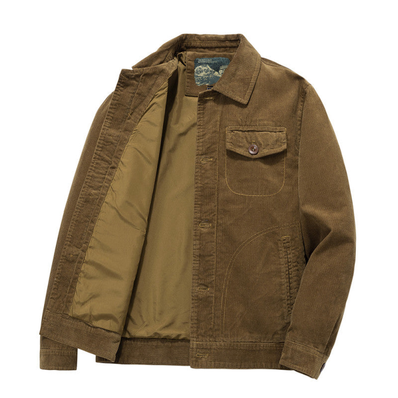 Herren Kordjacke im Worker-Stil mit gesteppter Innenfütterung Shop Nory