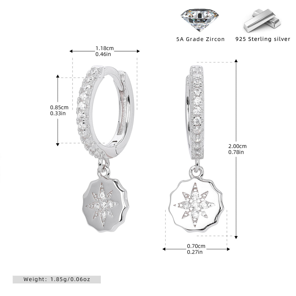 Damen Ohrhänger mit funkelndem Zirkonanhänger aus hochwertigem 925 Sterling Silber Shop Nory