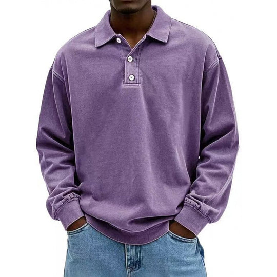 Herren Oversize Langarm Polo aus Baumwollmix Shop Nory