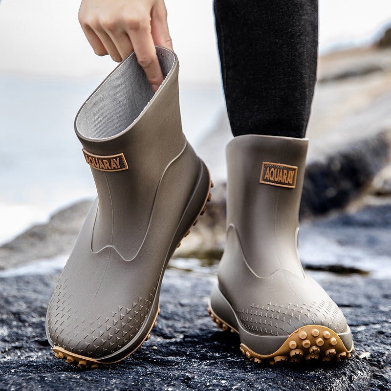 Unisex Wasserdichte Kurz-Gummistiefel mit rutschfester Noppenlaufsohle und wärmeisolierender Innensohle Shop Nory