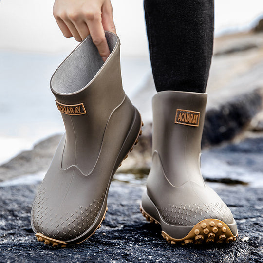 Unisex Wasserdichte Kurz-Gummistiefel mit rutschfester Noppenlaufsohle und wärmeisolierender Innensohle Shop Nory