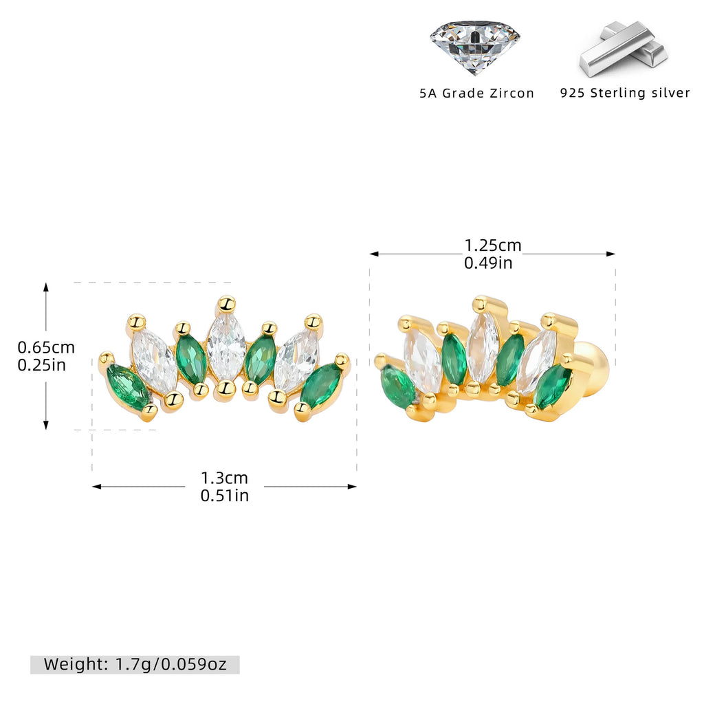 Damen Ohrstecker in Krönchen-Design aus hochwertigem 925 Sterling Silber Shop Nory