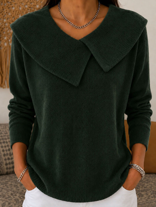 Damen Grobgestrickter Strickpullover mit übergroßem Matrosenkragen Shop Nory