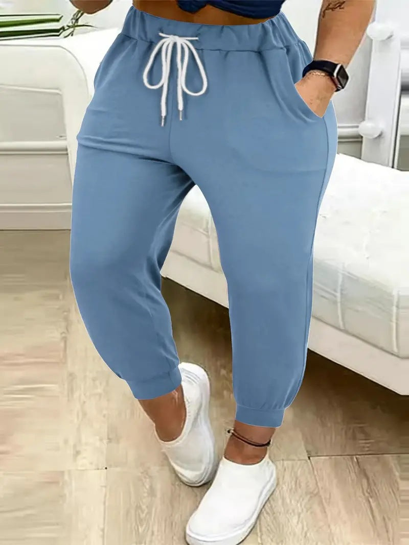 Damen Lässige Jogginghose mit Kordelzug, elastischem Komfortbund und schmalem Bündchen Shop Nory
