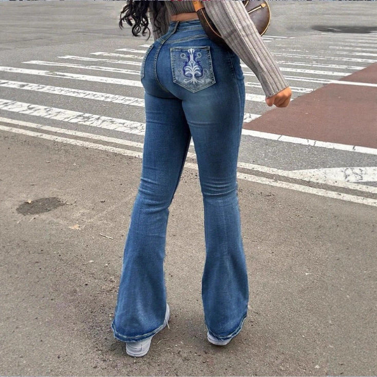 Damen Hochtaillierte Bootcut-Jeans mit formendem Bund und leichtem Schlag Shop Nory