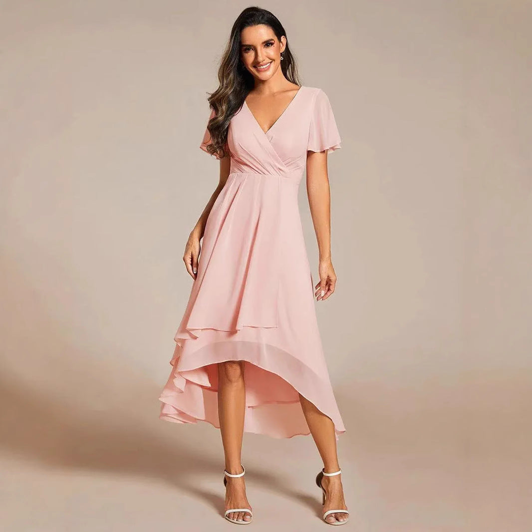 Damen Elegantes Wickelkleid mit asymmetrischem Saum ShopNory