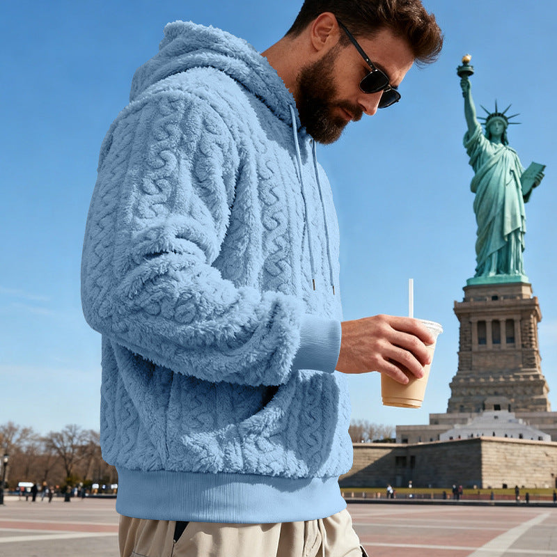 Herren Gefütterter Sherpa‑Hoodie mit Zopfmuster und Kapuze Shop Nory