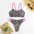 Damen Triangel-Bikini mit aufregendem Leopardenmuster und sportlichen Details