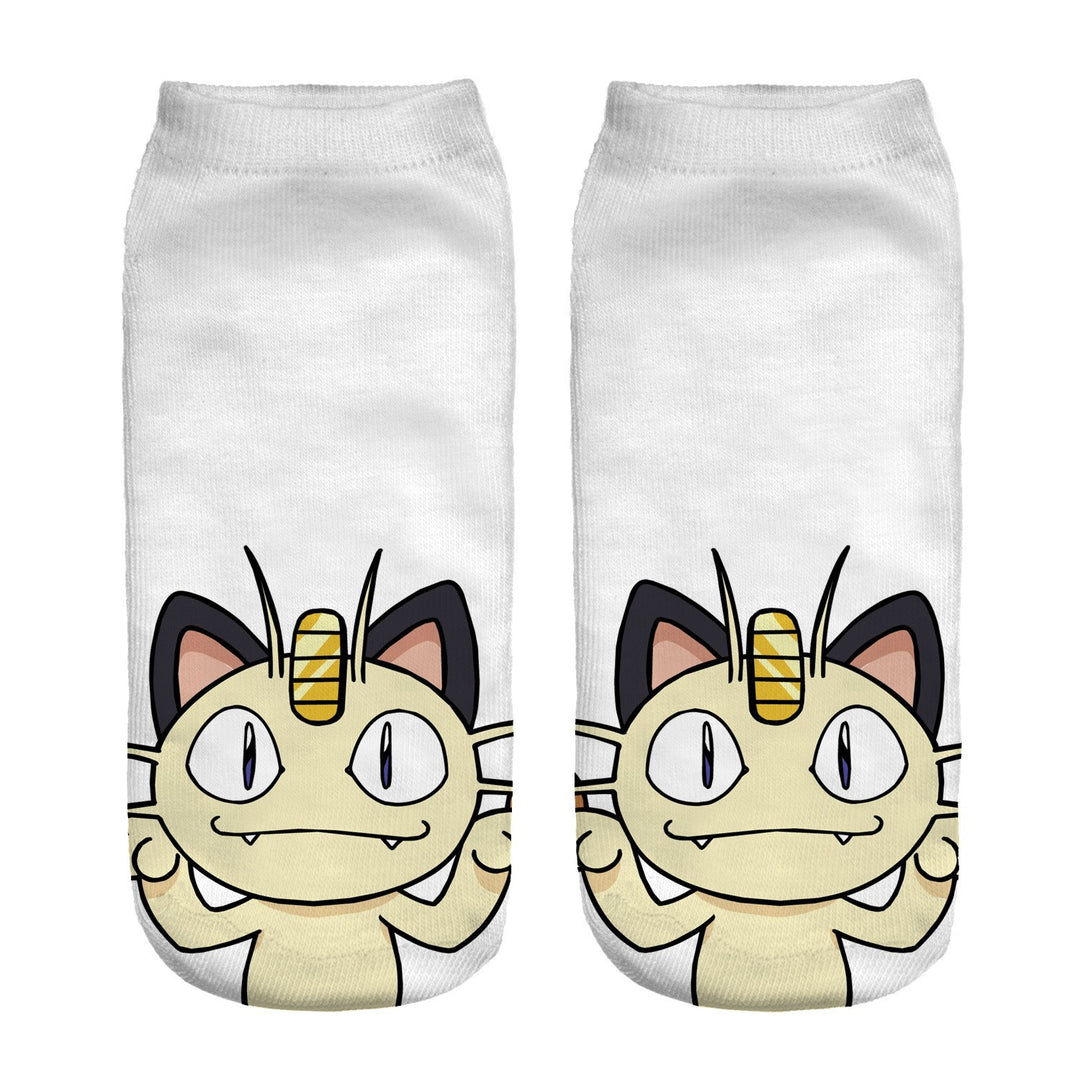 Unisex Niedrige Ankle-Socken mit Cartoon-Monster-Gesicht und weichem Baumwollmix Shopy Nory