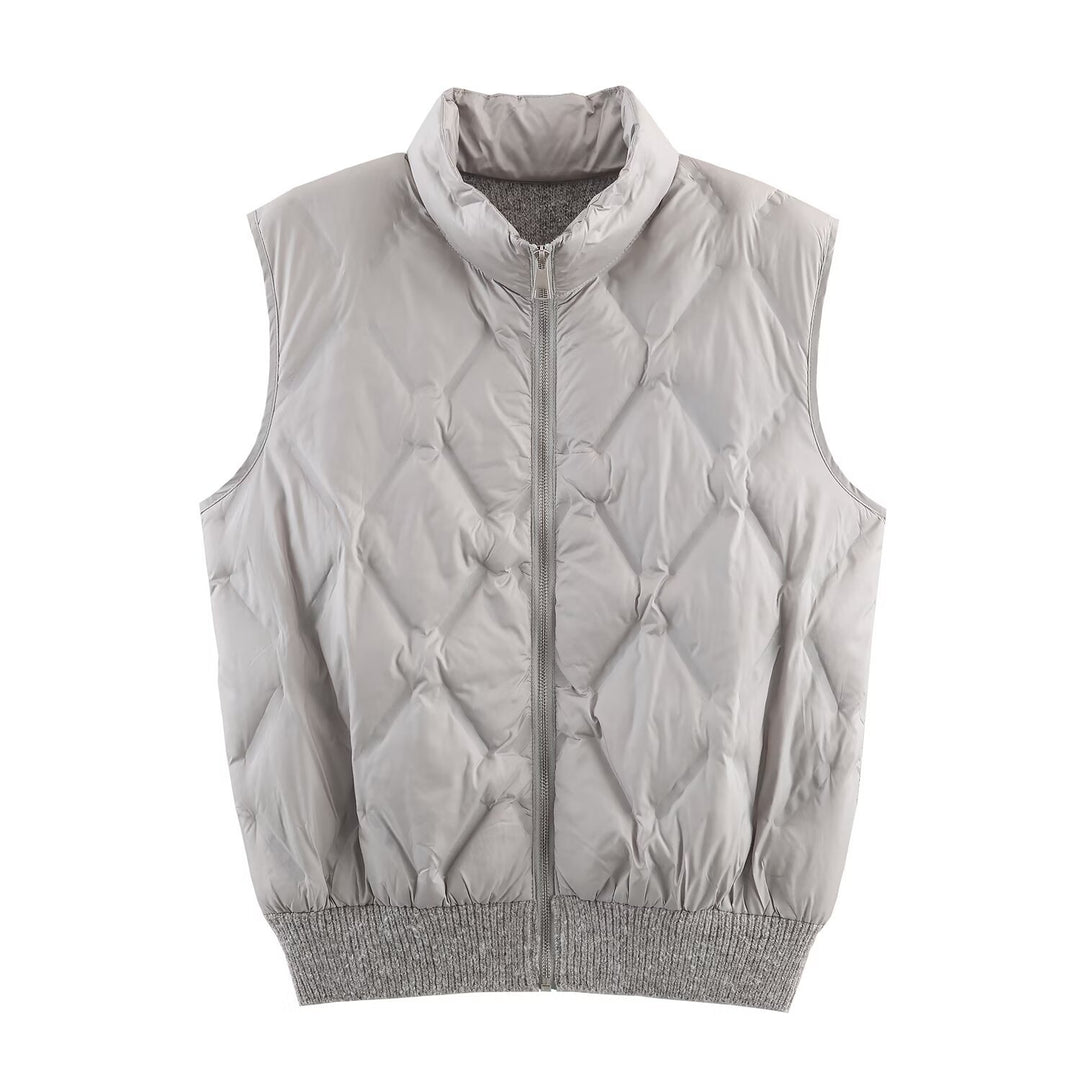 Damen Wattierte Steppweste mit Stehkragen und Rippbund Shop Nory