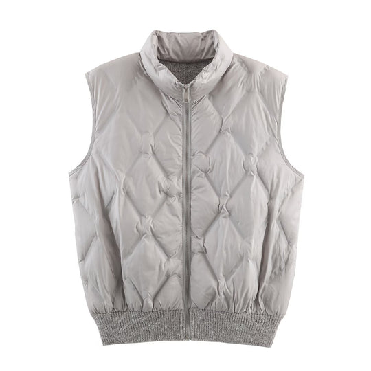 Damen Wattierte Steppweste mit Stehkragen und Rippbund Shop Nory