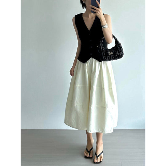 Damen Eleganter, weit geschnittener Midirock Shop Nory