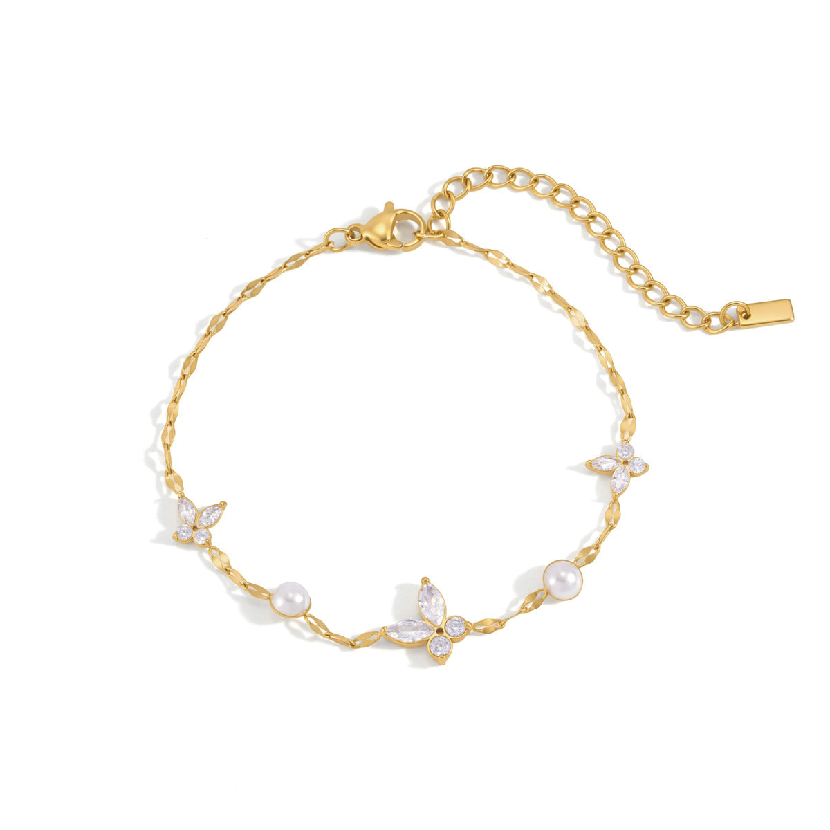 Damen Armband mit eleganten Perlen- und Kristallakzenten Shop Nory