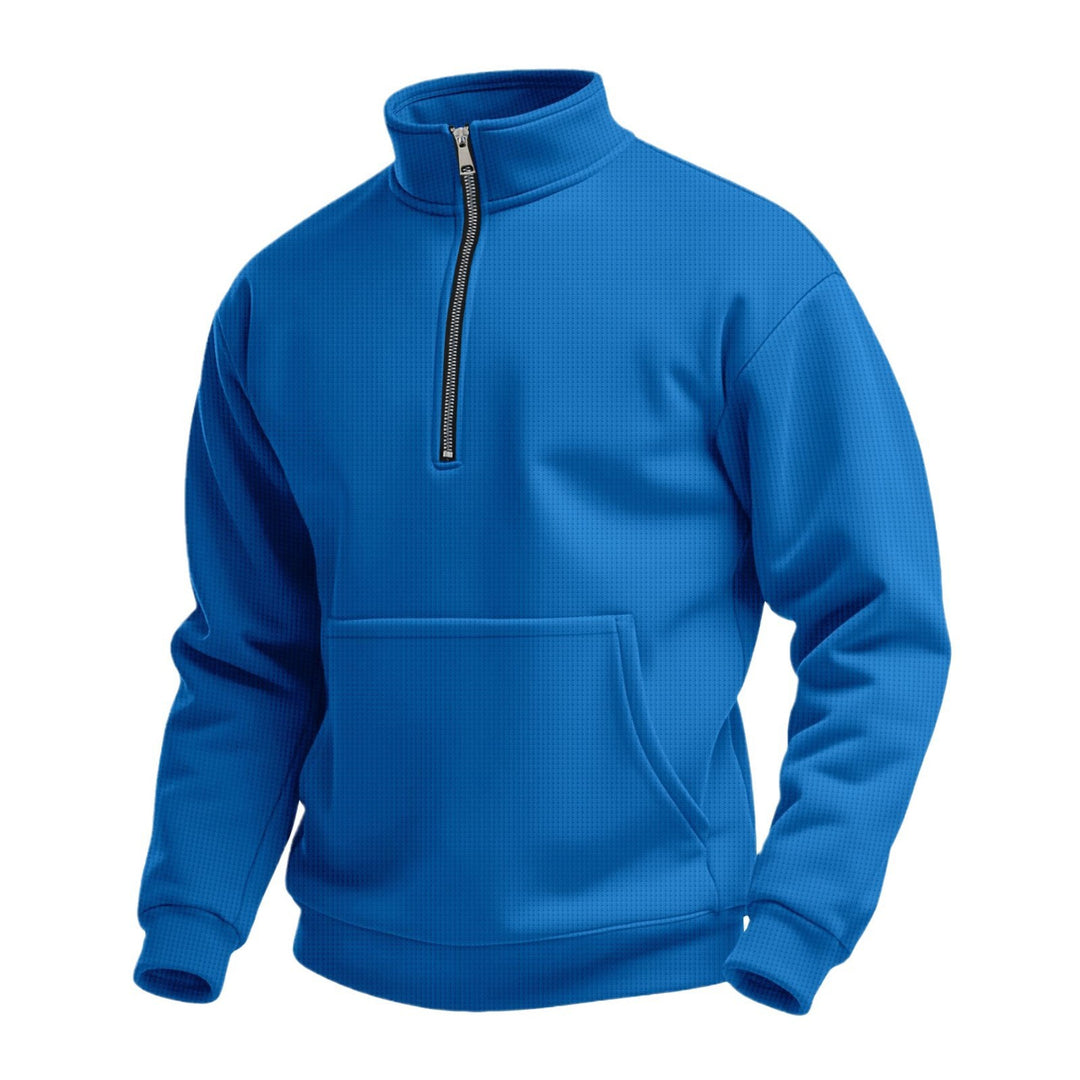Herren nan Zip-Hoodie mit halbem Reißverschluss Stehkragen und Kängurutasche Shop Nory