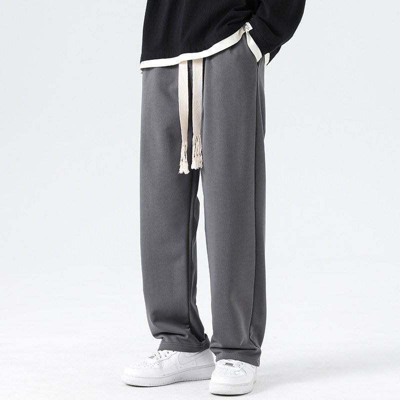 Herren Weite Relaxed-Jogginghose mit tiefem Schritt, dekorativem Kordelband & geradem Bein Shop Nory