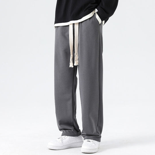 Herren Weite Relaxed-Jogginghose mit tiefem Schritt, dekorativem Kordelband & geradem Bein Shop Nory