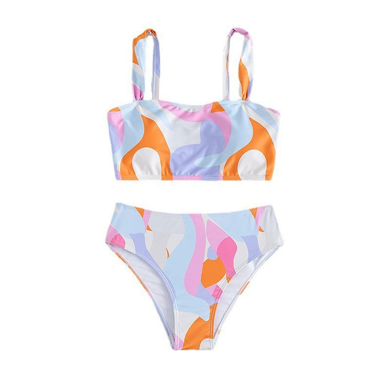 Damen Zweiteiliges Bikini-Set mit trendigem geometrischen Muster Shopnory