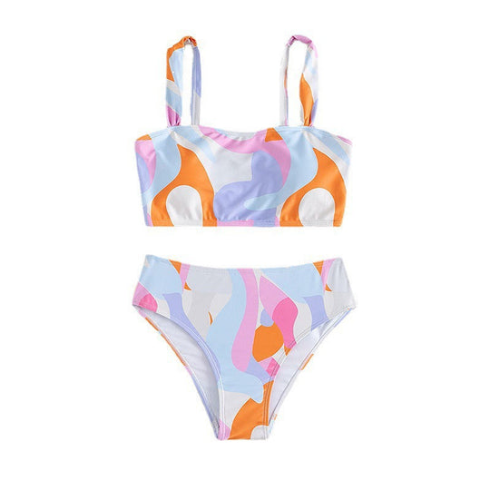 Damen Zweiteiliges Bikini-Set mit trendigem geometrischen Muster Shopnory