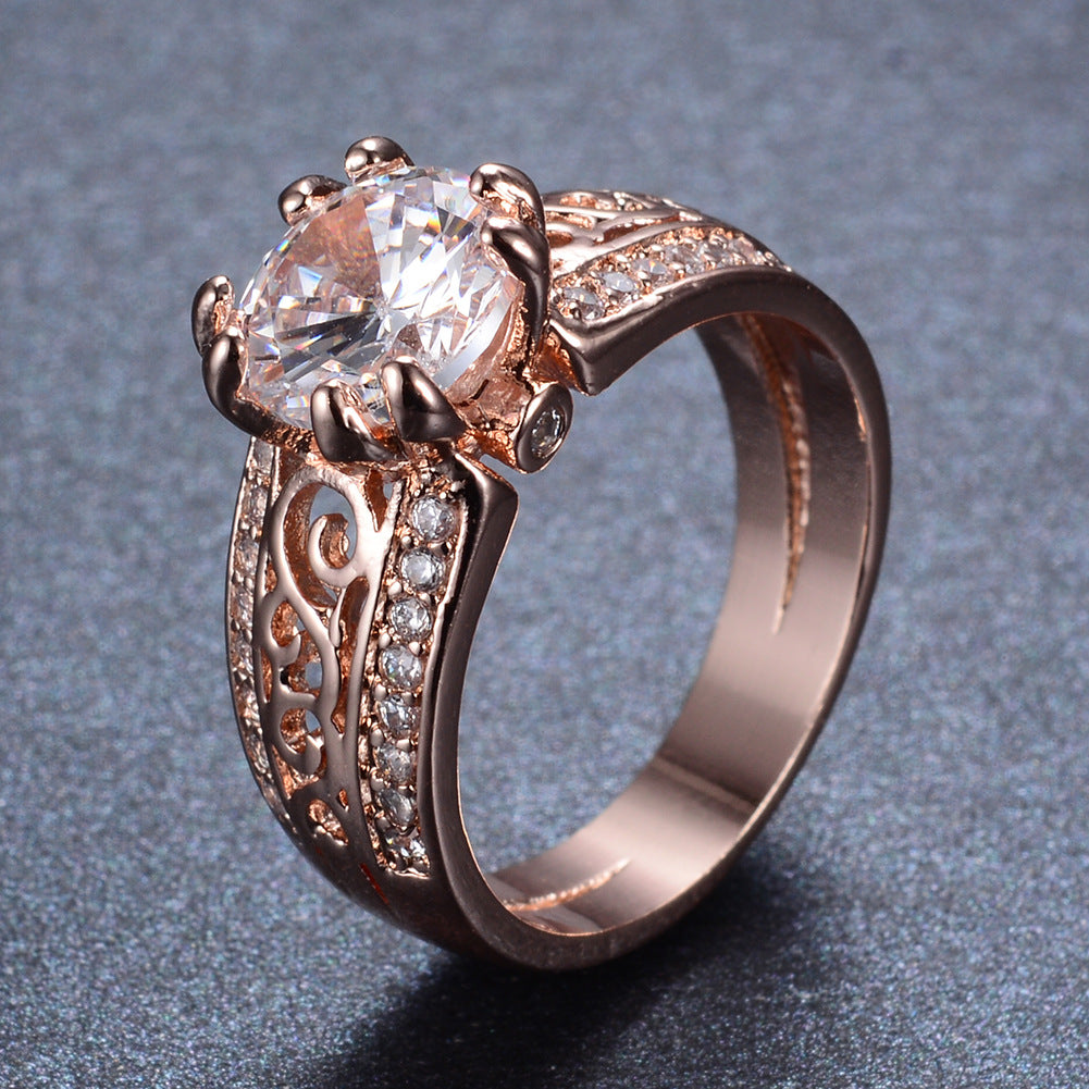 Damen Ring mit funkelndem Kristall und eleganter Verzierung Shop Nory