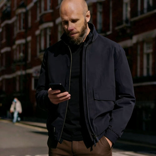 Herren Leichte Utility-Blousonjacke mit Hemdkragen und aufgesetzten Pattentaschen Shop Nory