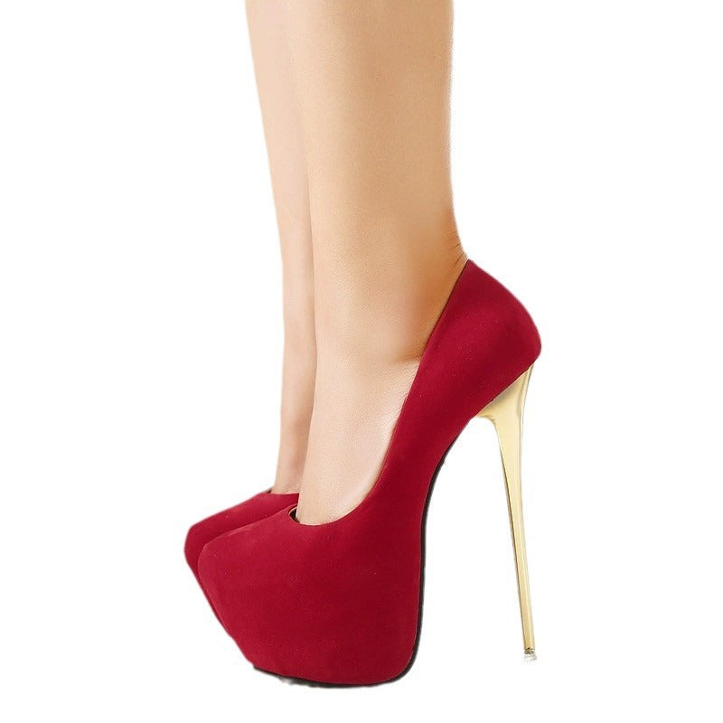Damen elegante und luxuriöse High-Heels mit goldenen Akzenten