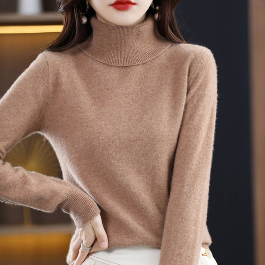 Damen Schmal geschnittener Rollkragenpullover aus kaschmirähnlichem Feinstrick mit softem Flor Shop Nory