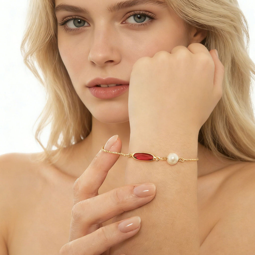 Damen elegante Halskette mit bunten Edelsteinen Shop Nory