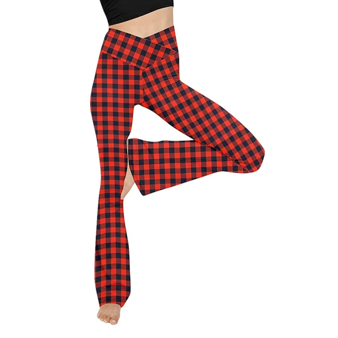 Damen Bootcut Yoga-Hose aus elastischem Material mit hohem Bund Shopnory