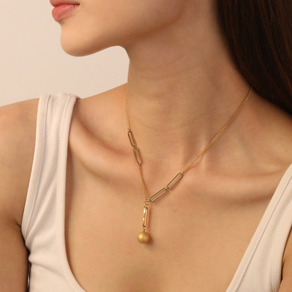 Damen modische Halskette mit verstellbarem Anhänger und eleganten Gliedern Shop Nory
