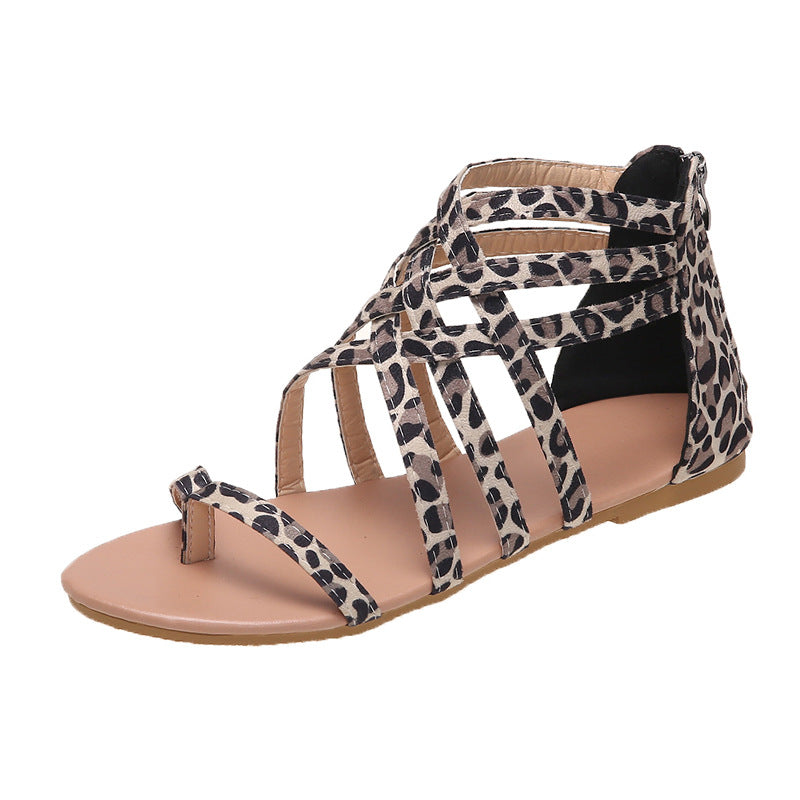 Damen Sommerliche Zehentrenner Sandalen mit floralem Design