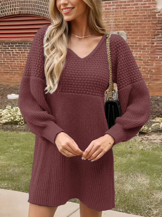 Damen Verspieltes Strickkleid mit Ballonärmeln Shop Nory