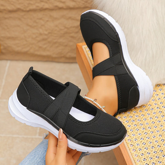 Damen Sportive Mary-Jane-Sneaker mit elastischem Kreuzriemen Shop Nory