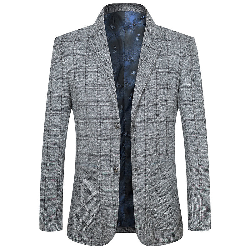 Herren Elegantes kariertes Einreihiges Sakko mit tailliertem Schnitt Shop Nory