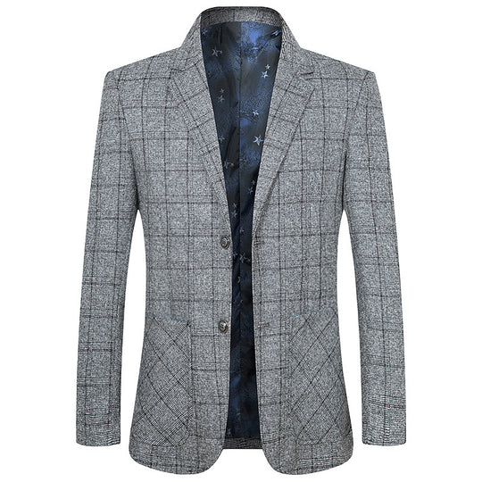 Herren Elegantes kariertes Einreihiges Sakko mit tailliertem Schnitt Shop Nory