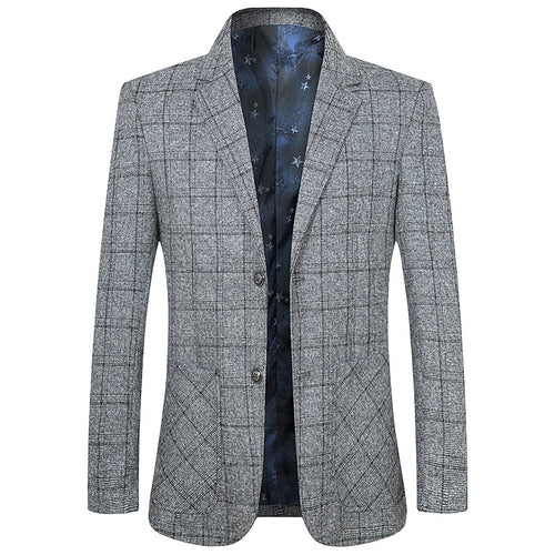 Herren Elegantes kariertes Einreihiges Sakko mit tailliertem Schnitt Shop Nory