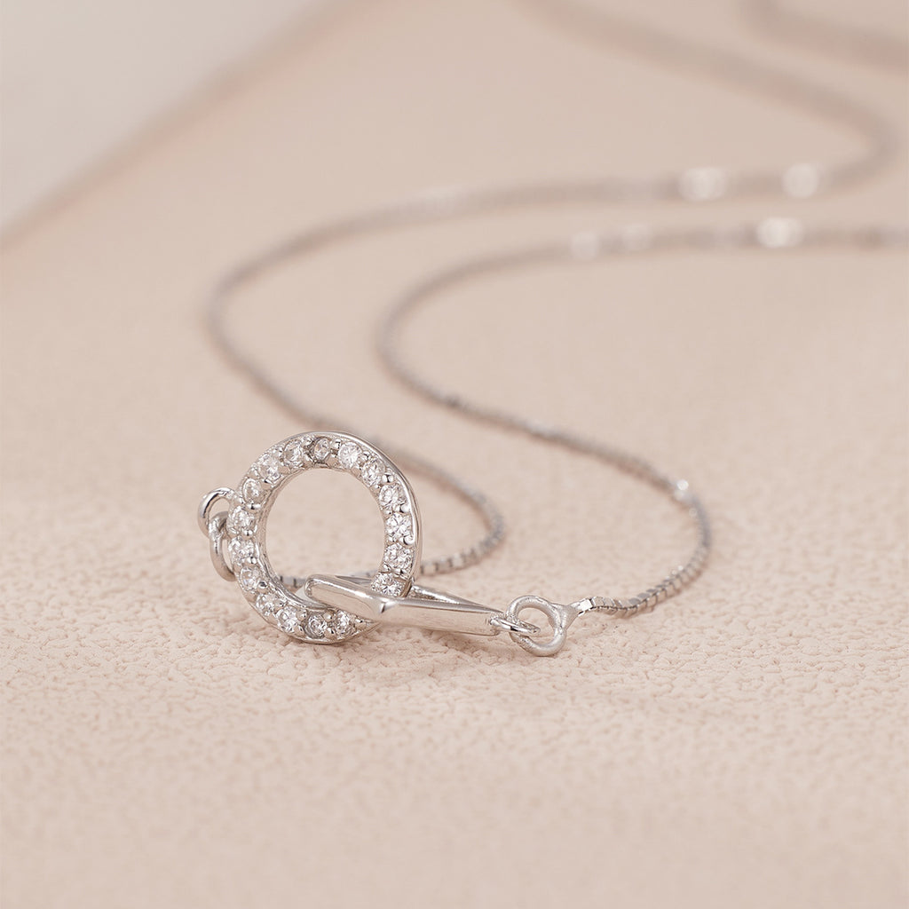 Damen Halskette mit kreativem Doppeldesign und funkelnden Kristallen Shop Nory