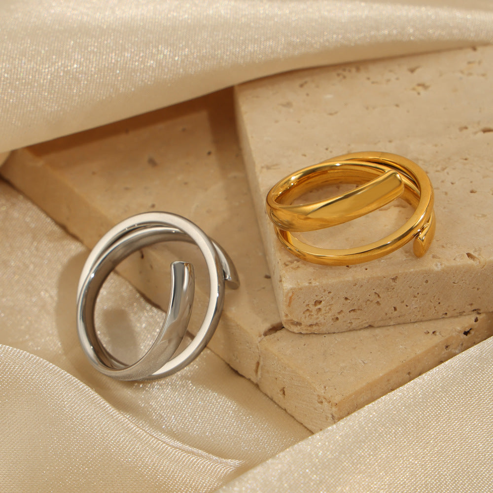 Damen Offener Ring mit modernem, geschwungenem Design Shop Nory