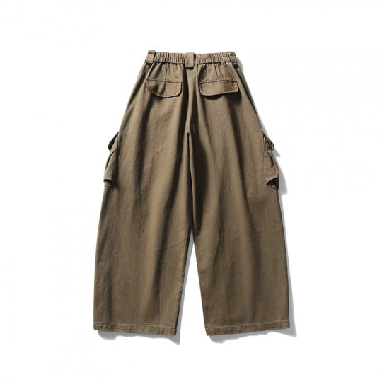Unisex Weite Cargo-Cropped-Hose mit hohem elastischem Bund, Mehrfachtaschen und Kordelzug Shop Nory