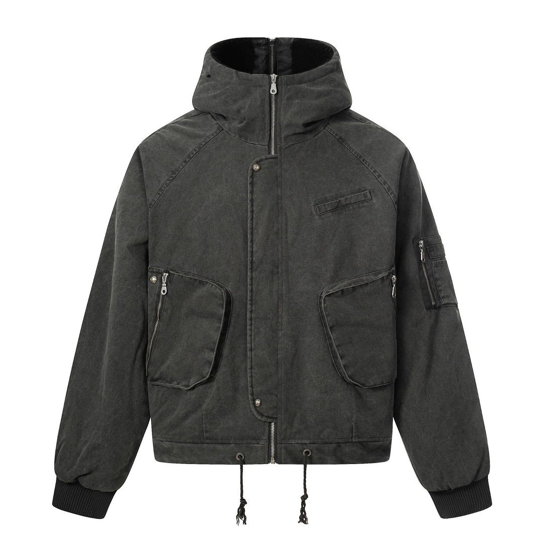 Herren Kurzjacke im Utility‑Look mit hohem Stehkragen und Kapuze Shop Nory