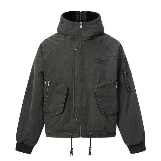 Herren Kurzjacke im Utility‑Look mit hohem Stehkragen und Kapuze Shop Nory