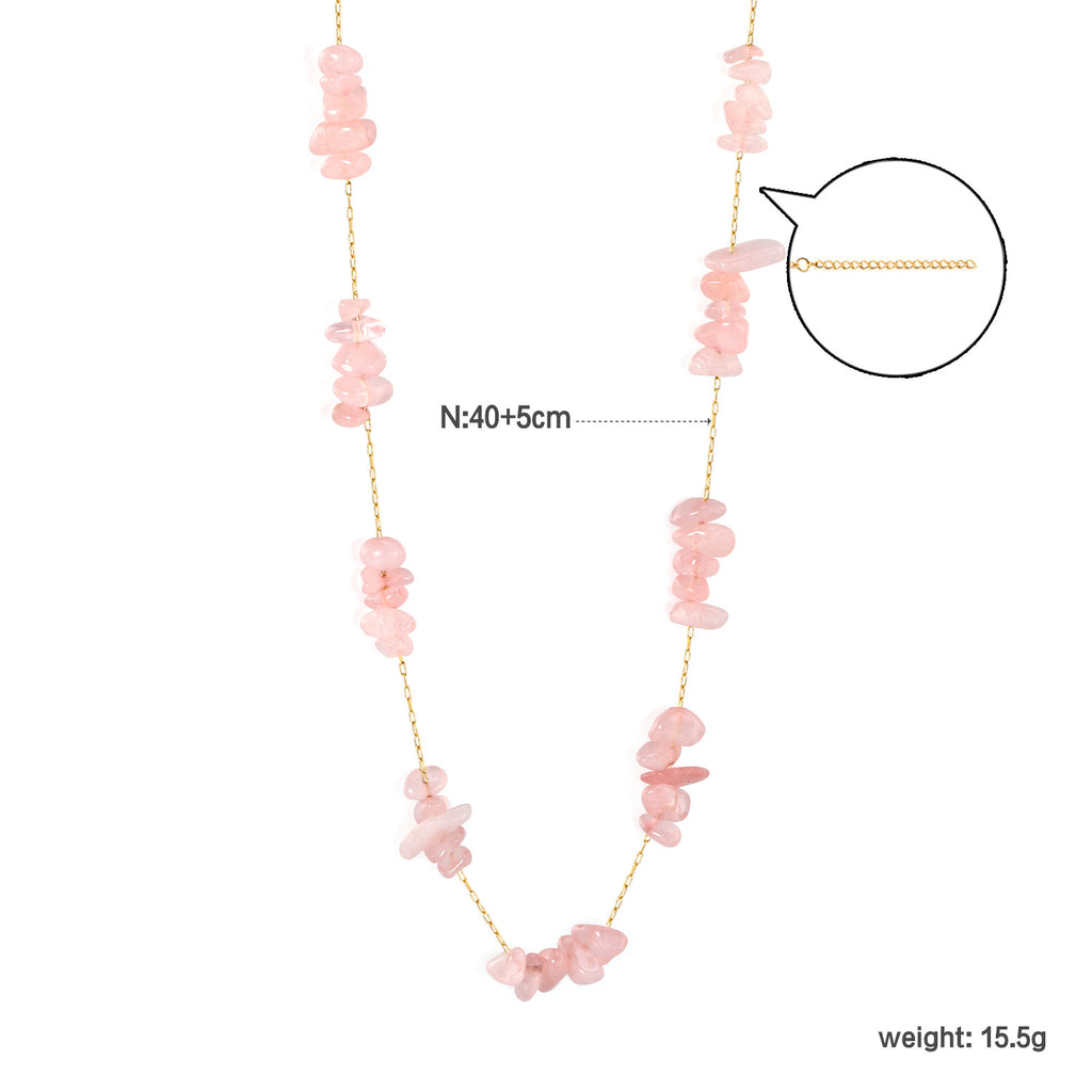 Damen Halskette mit pastellfarbenen Gesteinsanhängern Shop Nory
