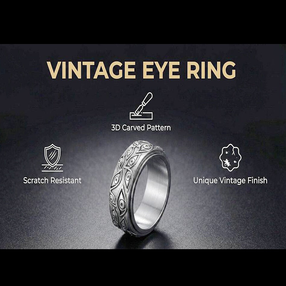 Herren Ring mit kunstvollem Augenmotiv und luxuriöser Oberflächenverarbeitung Shop Nory