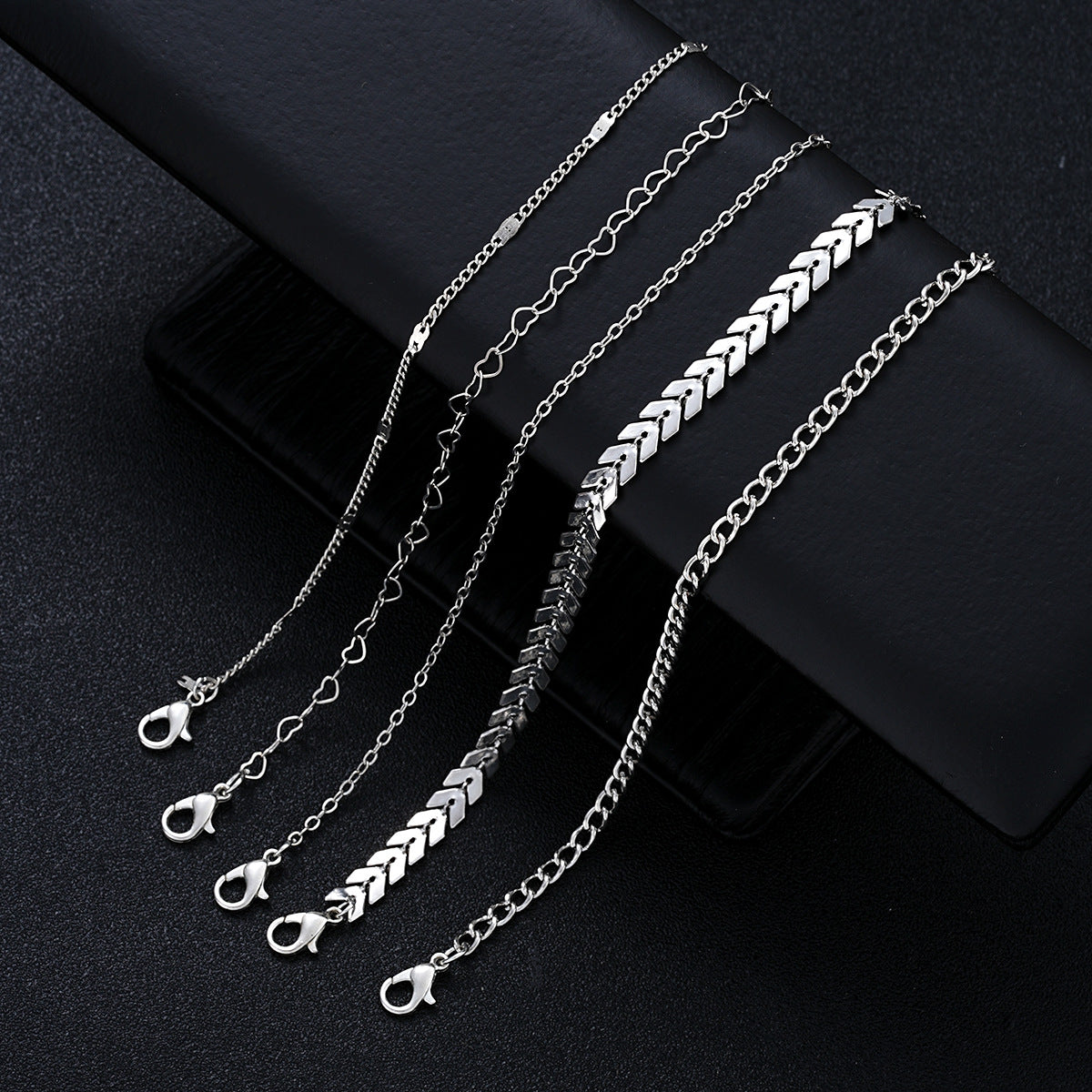Damen Fußkettchen-Set mit filigranen Ketten und eleganten Anhängern Shop Nory