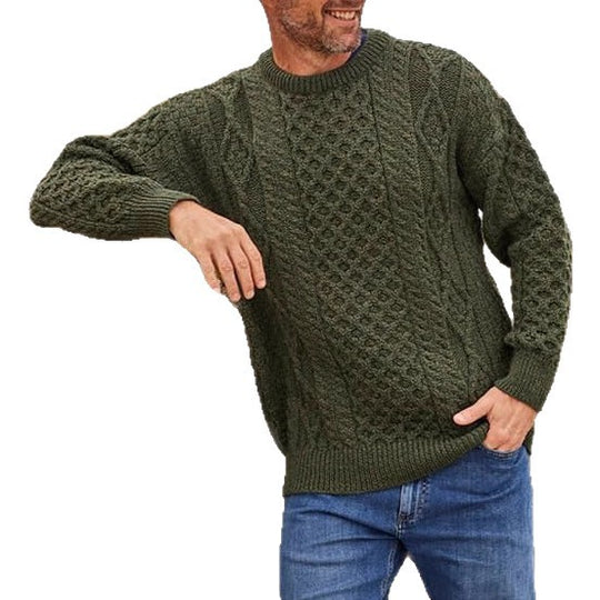 Herren Modischer Strickpullover mit Zopfmuster