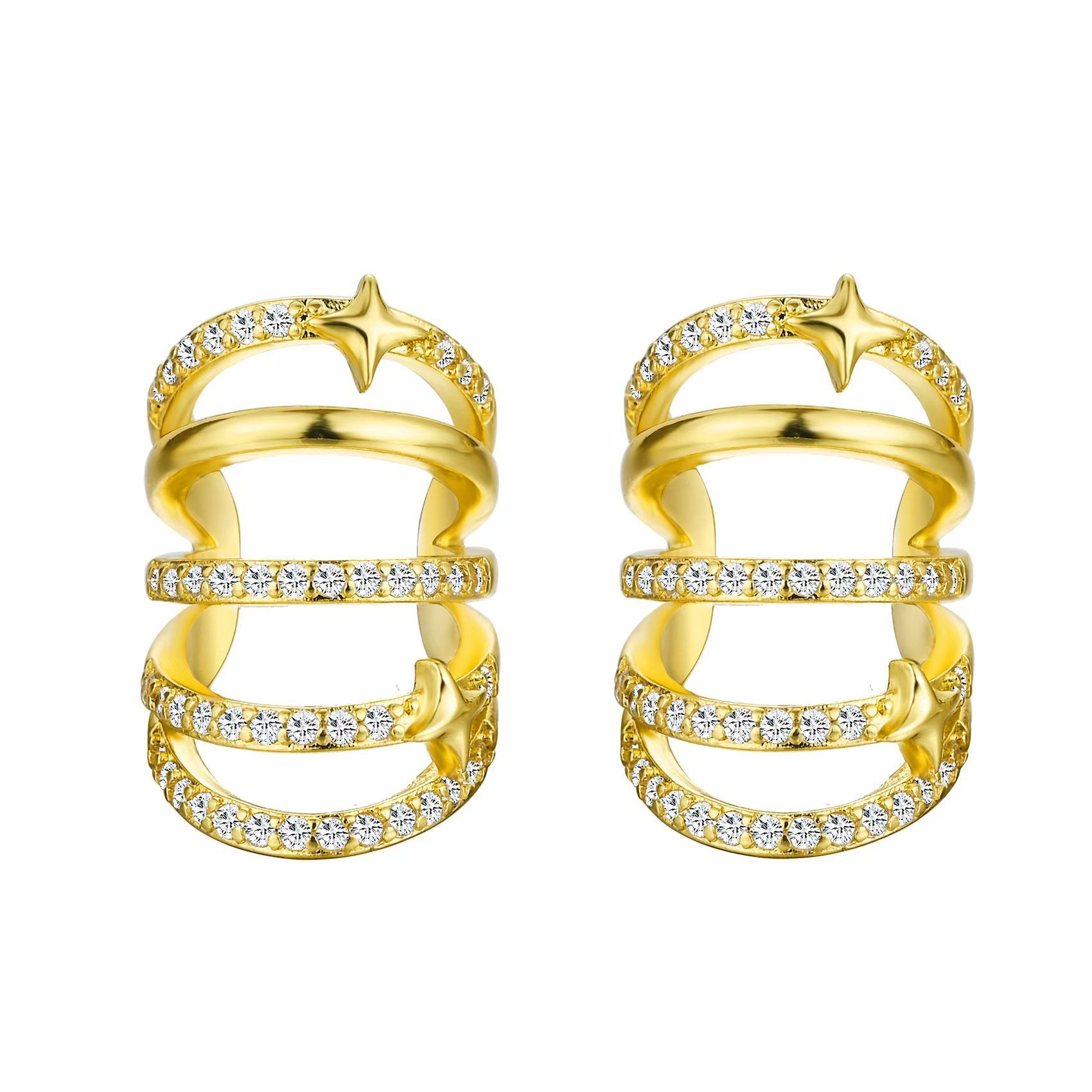 Damen Ohrhänger mit einzigartigem Spiral-Design und funkelnden Zirkonia Shop Nory
