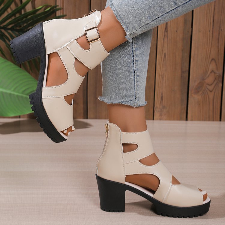 Damen Offene High-Heel Sandalen mit modischen Riemen
