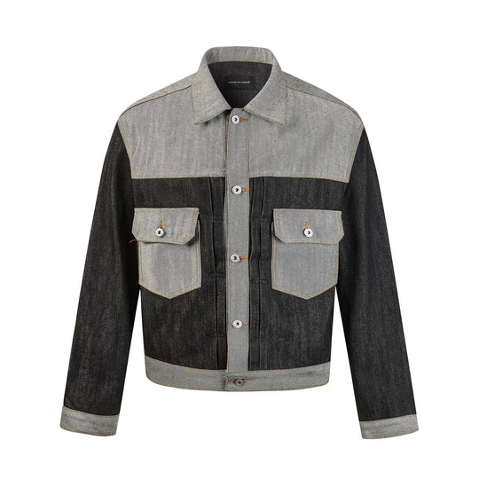 Herren Boxy-Jeansblouson mit kontrastierenden Einsätzen und Utility-Taschen Shop Nory