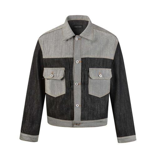 Herren Boxy-Jeansblouson mit kontrastierenden Einsätzen und Utility-Taschen Shop Nory