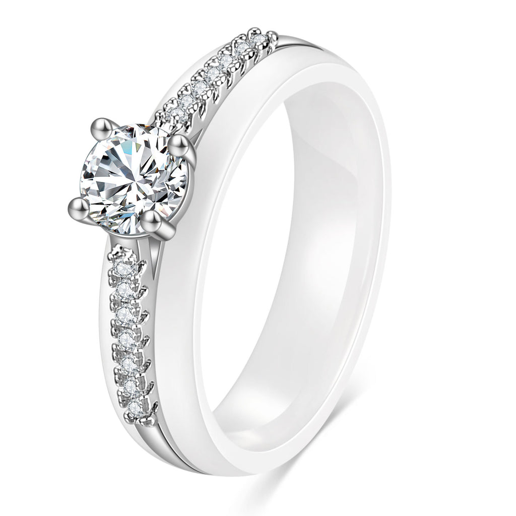 Damen Ring mit funkelndem Zirkonia-Besatz und elegantem Finish Shop Nory