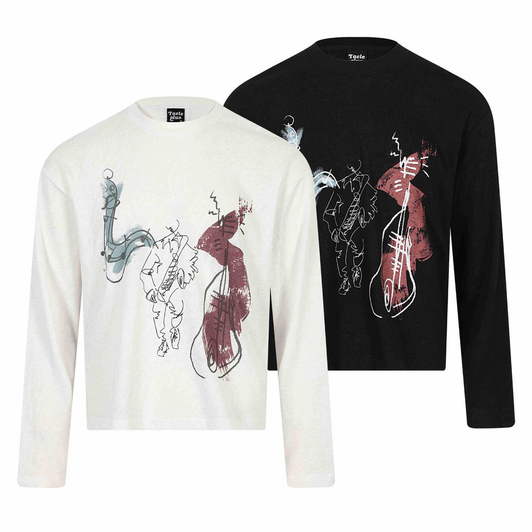 Unisex Langärmeliges Printshirt aus leichter Baumwollmischung Shop Nory